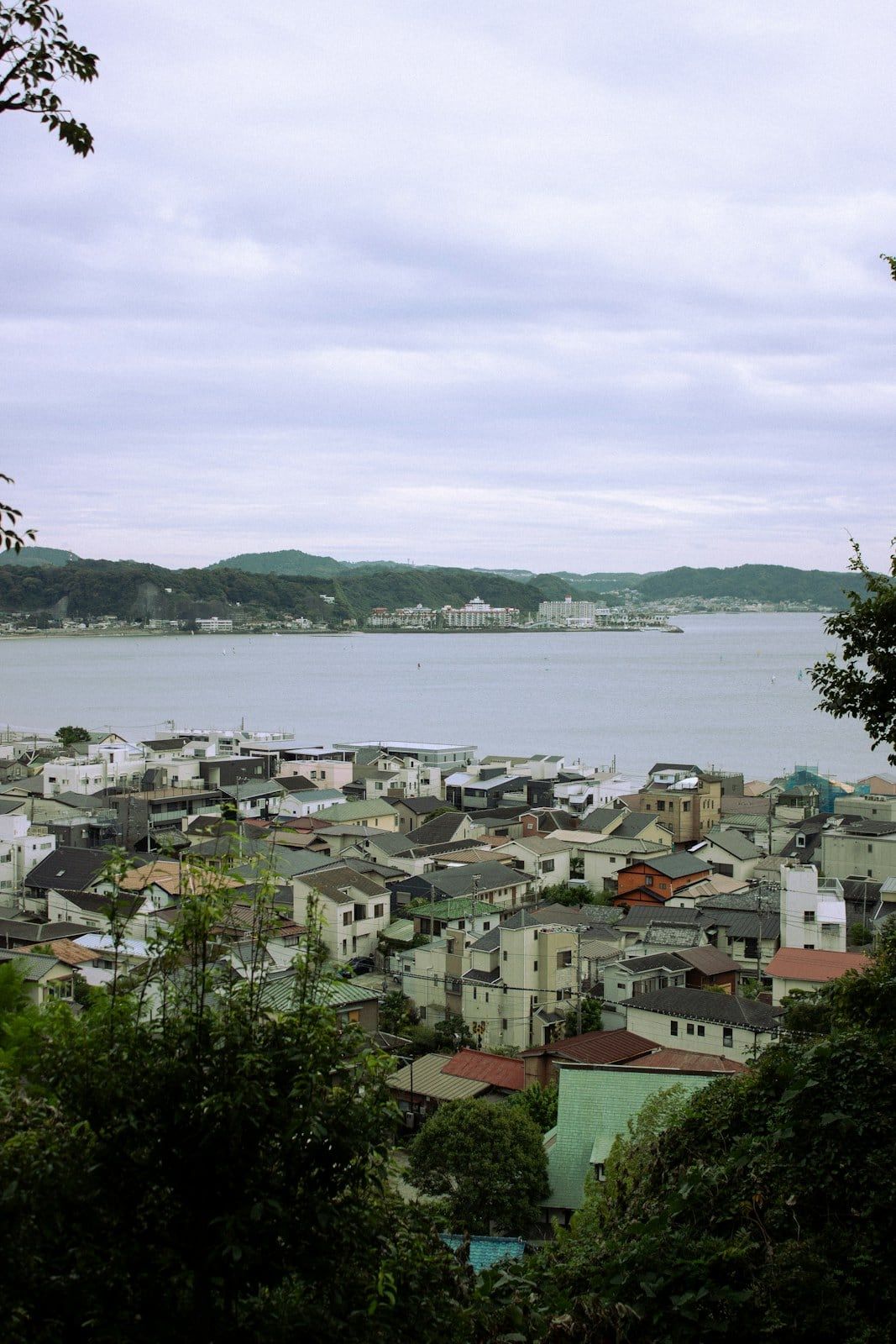 View from Hasedera Temple over the rooftops of Kamakura to Sagami Bay